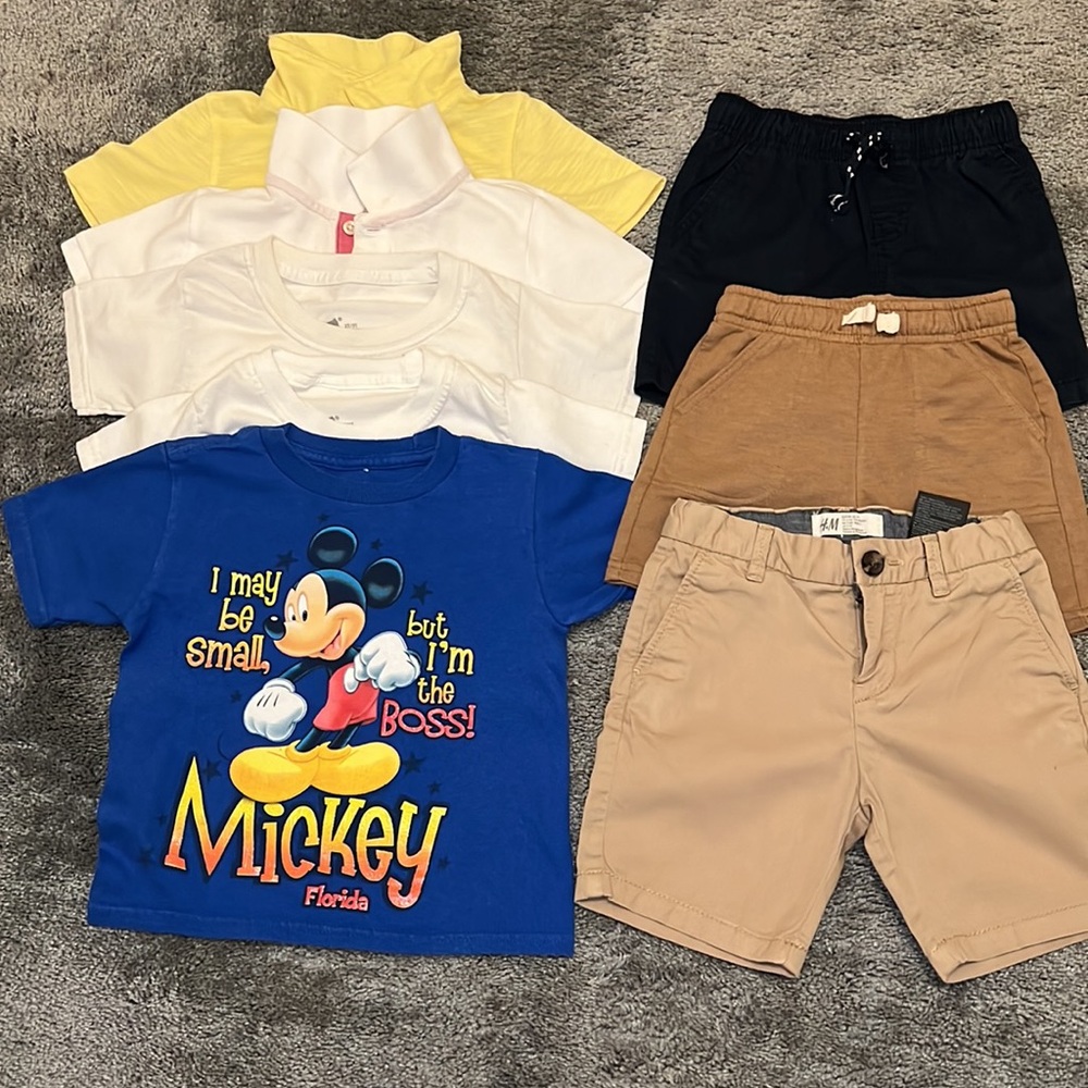 Bundle of 8 2T Boy T-shirt, Polo Shirt and Shorts